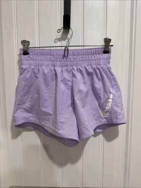 Nike Lavender Women's Athletic Shorts with Elastic Smocked Waist